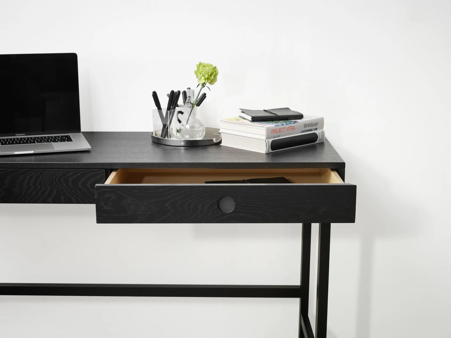 Mind skrivbord, Svartbetsad ek, 118x74x44 cm A2