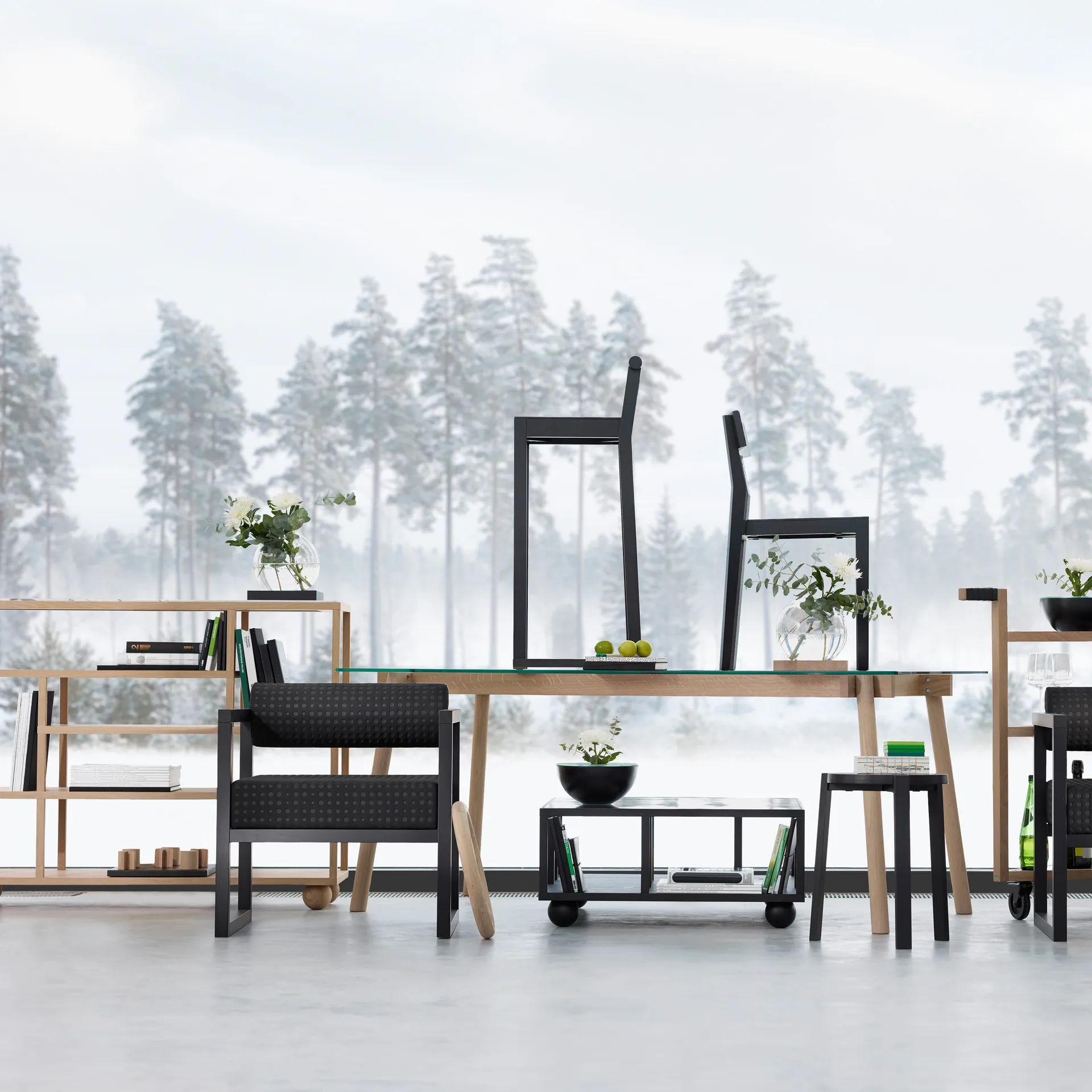 Show hylla med marmortopp, Ek A2