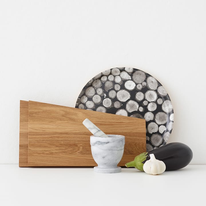 Småland bricka, svart/vit A2