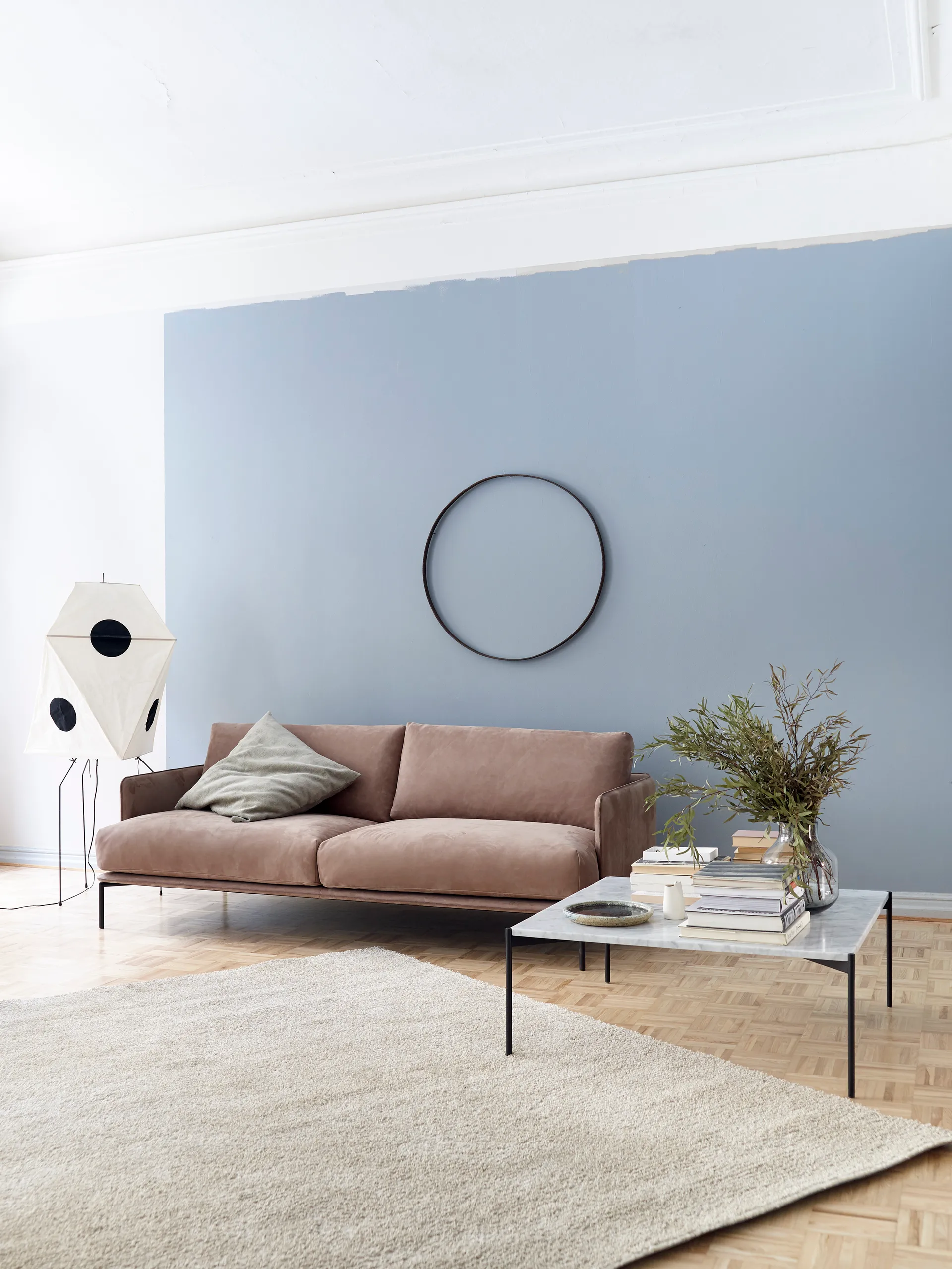 Baron soffa 3-sits, Läder adea nubuck 30-9-210 cm Adea