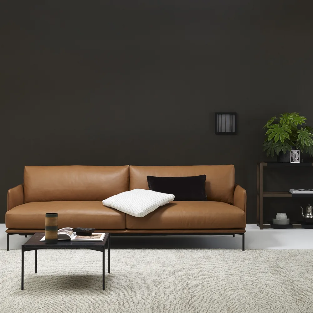 Baron soffa 3-sits, läder master 53 whiskey, 210 cm Adea