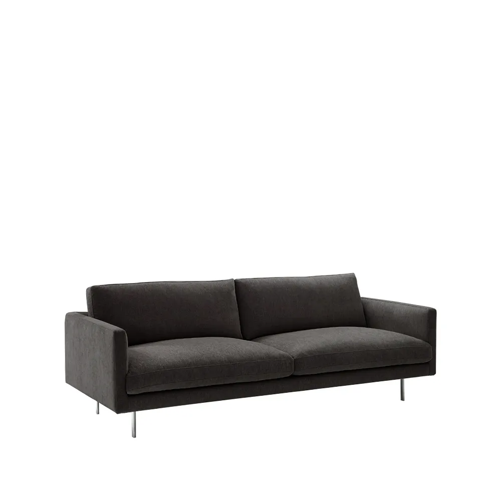Basel soffa 200 cm, Malawi 15 dark grey, aluminiumben, 200 cm Adea