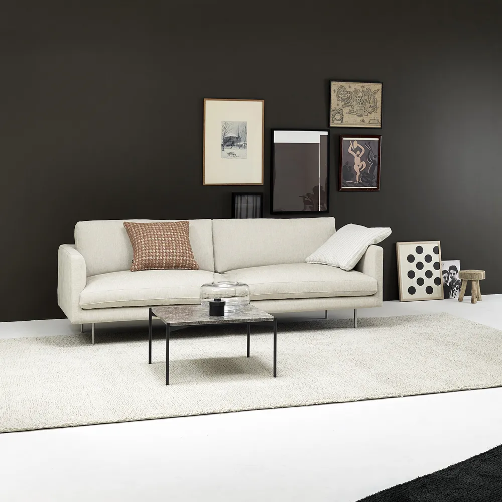 Basel soffa 200 cm, Malawi 17 black/blue, aluminiumben, 200 cm Adea