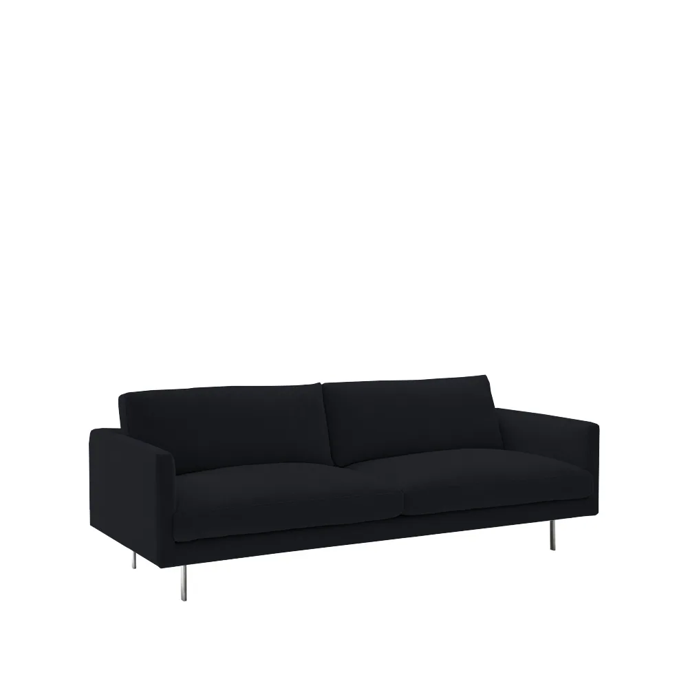 Basel soffa 200 cm, Malawi 17 black/blue, aluminiumben, 200 cm Adea