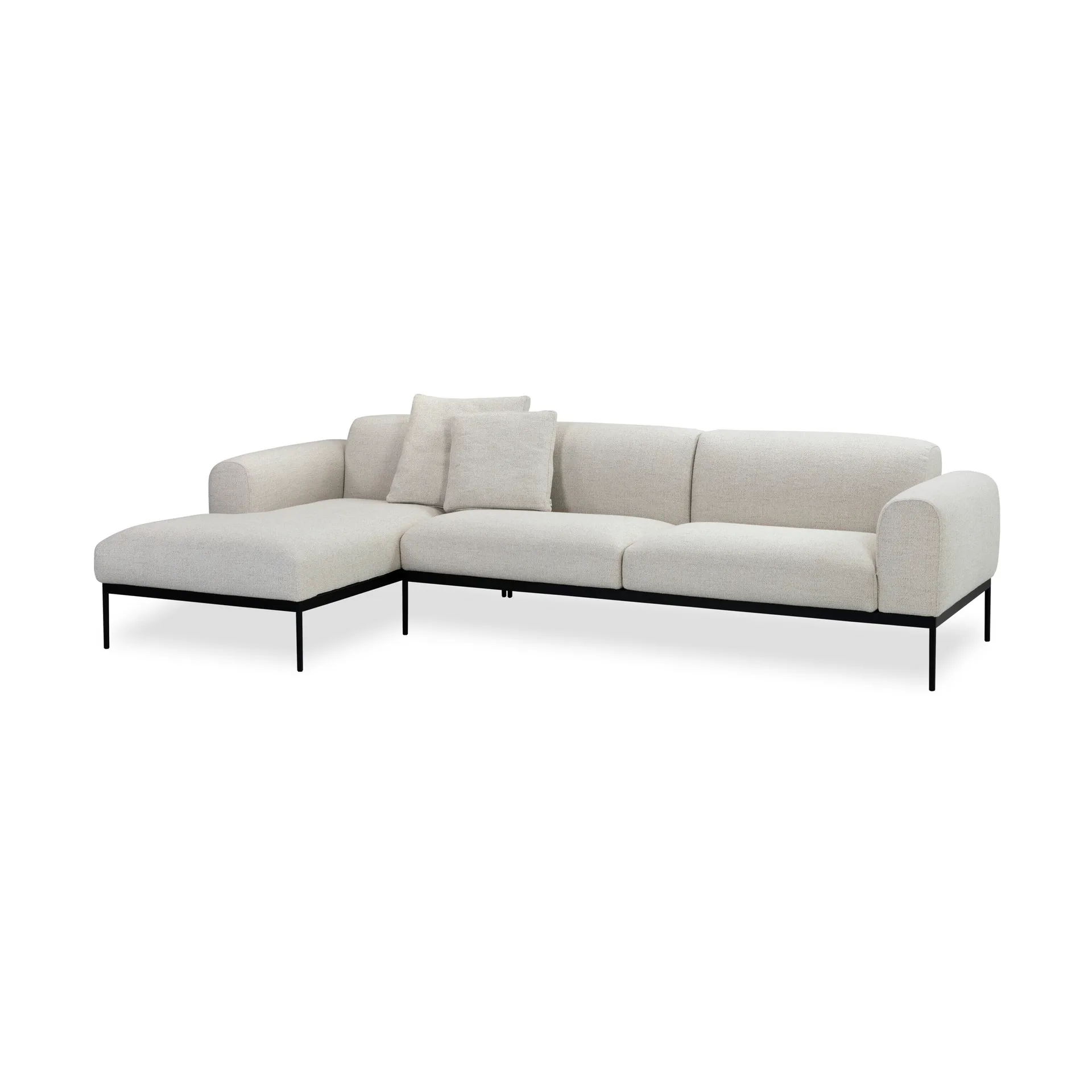 Bon soffa 3-sits divan vänsterställd, Bohemian 000 vit-svarta ben Adea