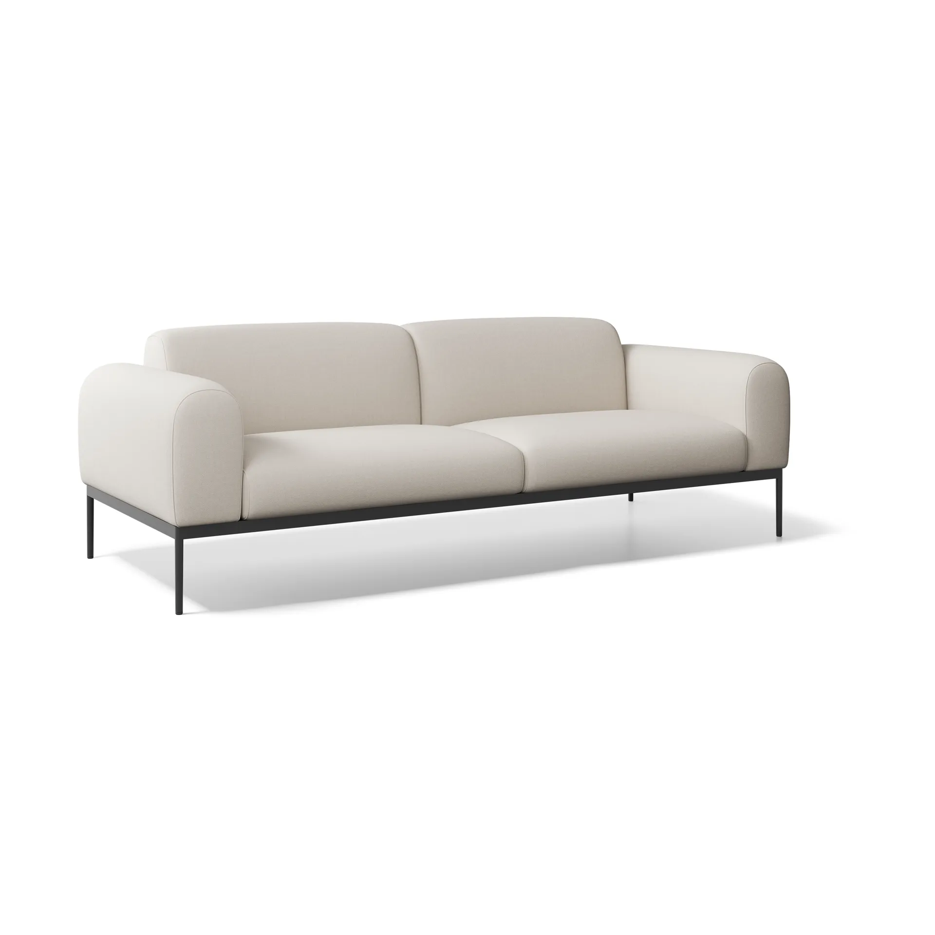 Bon soffa 3-sits, Velvety 05 vit-svarta ben Adea