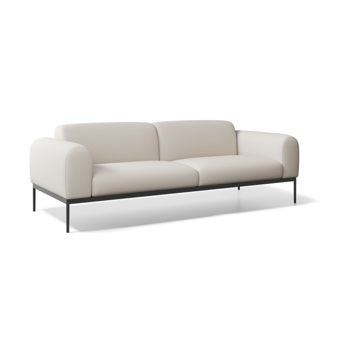 Bon soffa 3-sits - Velvety 05 vit-svarta ben - Adea