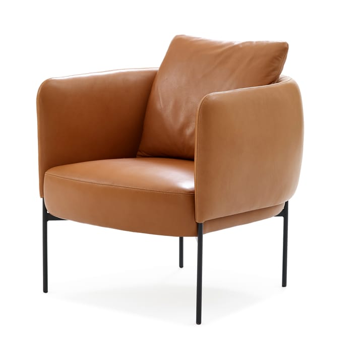 Bonnet Club Chair fåtölj - Master 53 Whisky läder-svarta ben - Adea