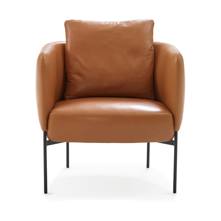 Bonnet Club Chair fåtölj, Master 53 Whisky läder-svarta ben Adea