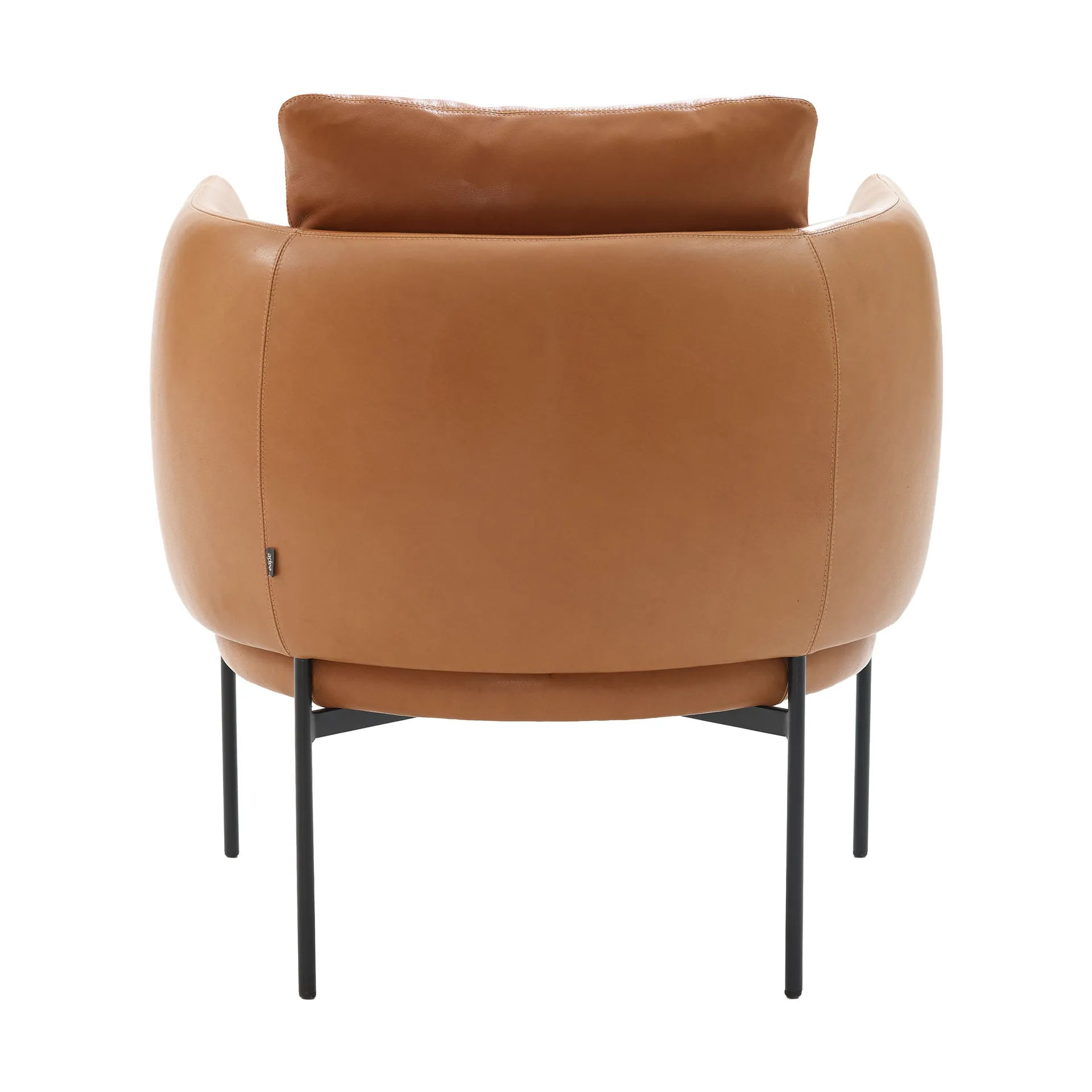 Bonnet Club Chair fåtölj, Master 53 Whisky läder-svarta ben Adea