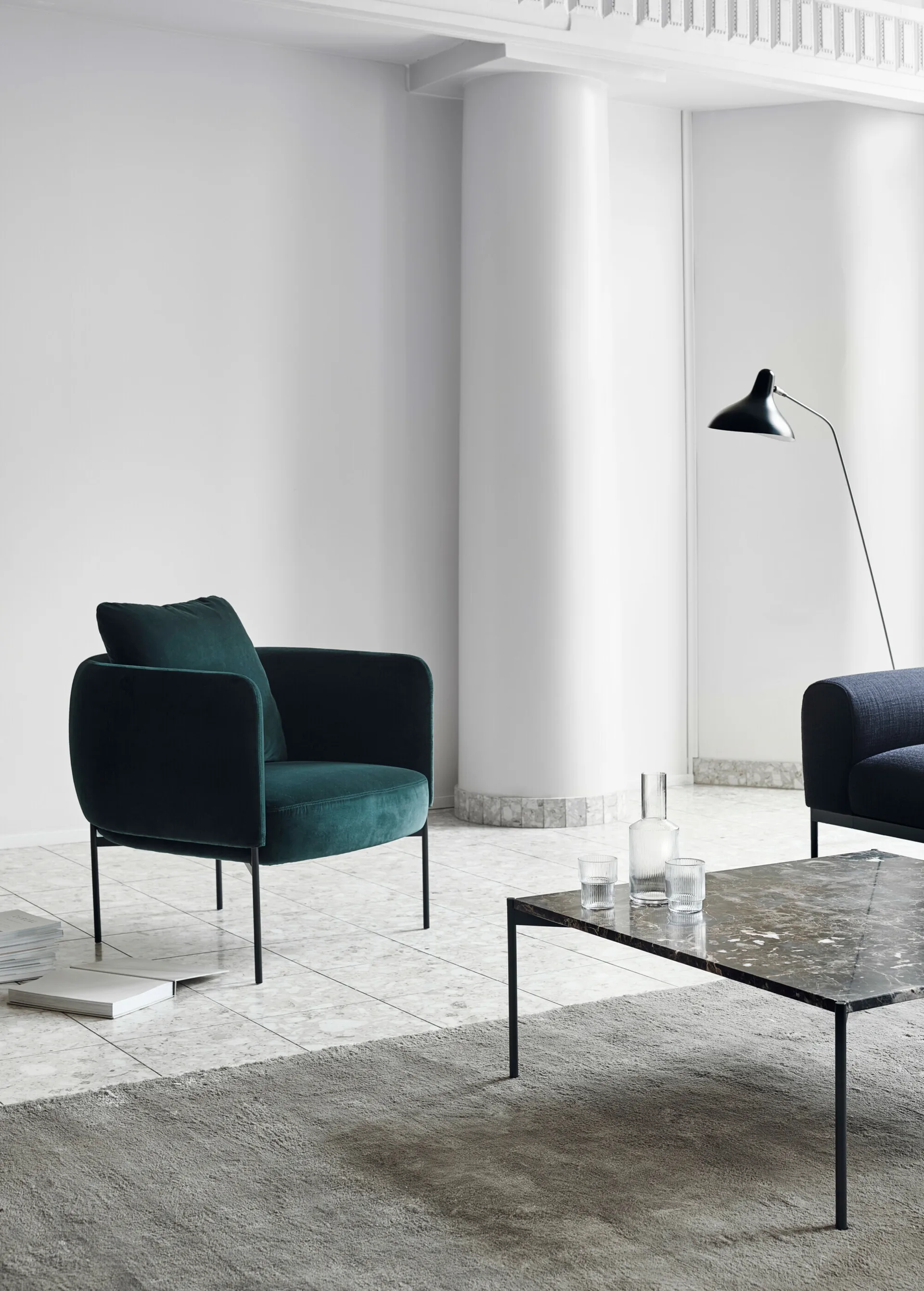 Bonnet Club Chair fåtölj, Piazza 030 grön-svarta ben Adea