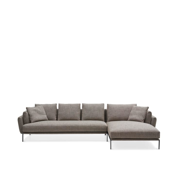 Domino 2-sits soffa med divan - Baltimore 04 beige-svarta ben - Adea