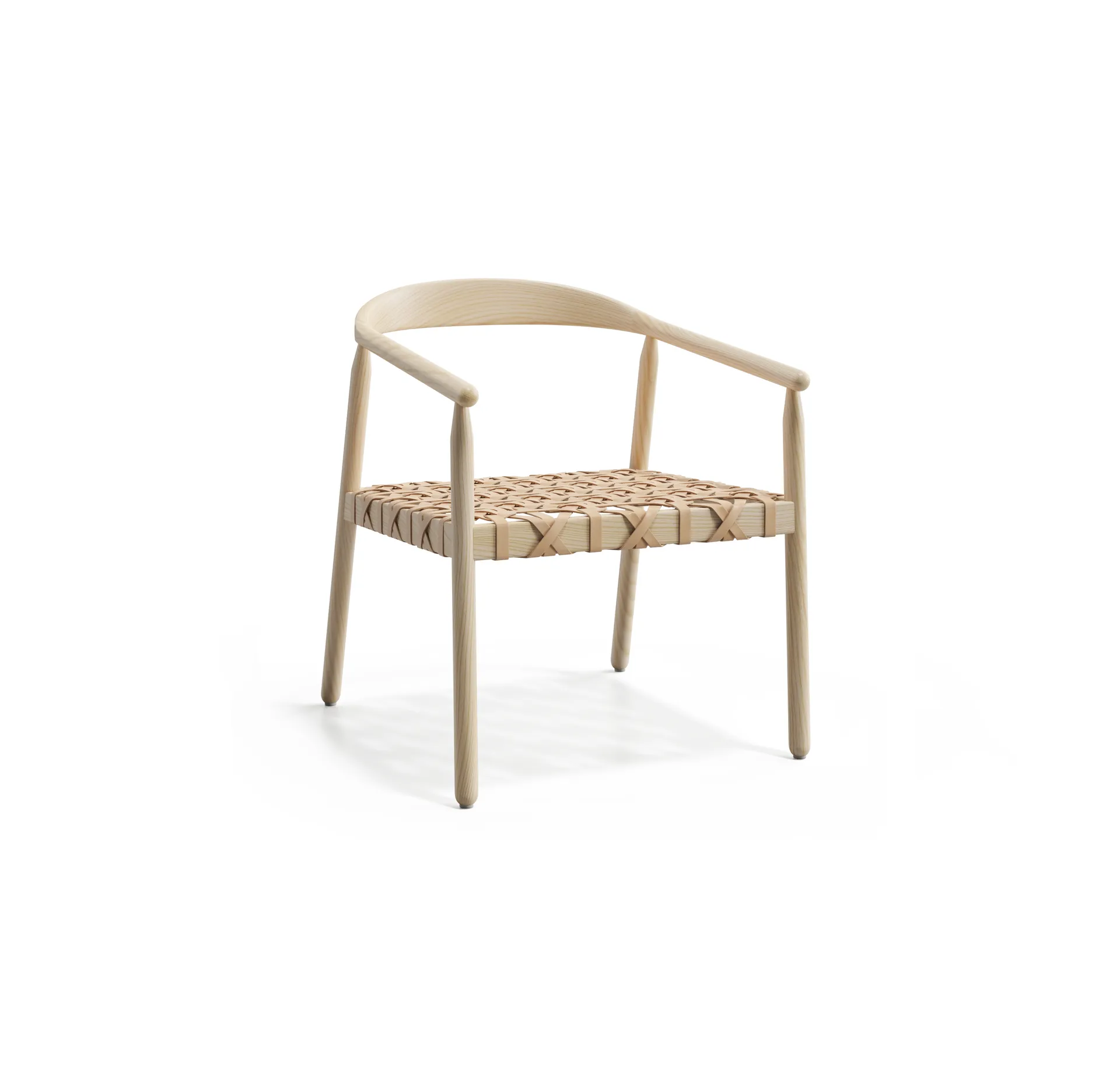 Fay fåtölj, ask, flätad lädersits Adea