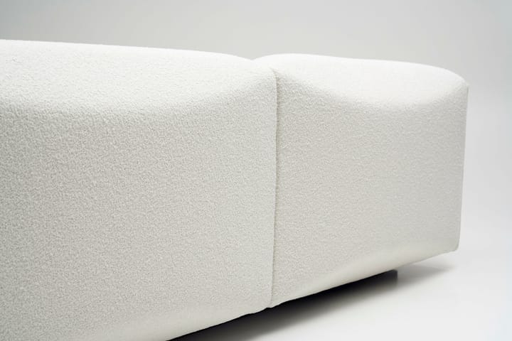 Origami Soffa 3-sits divan högerställd, Orsetto 0011 vit-svarta ben Adea