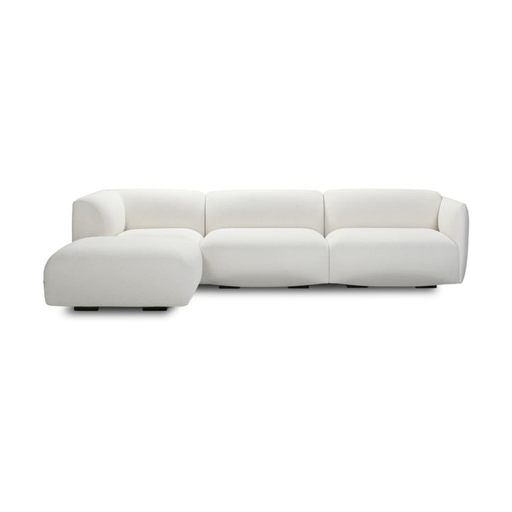 Origami Soffa 3-sits divan vänsterställd, Orsetto 0011 vit-svarta ben Adea