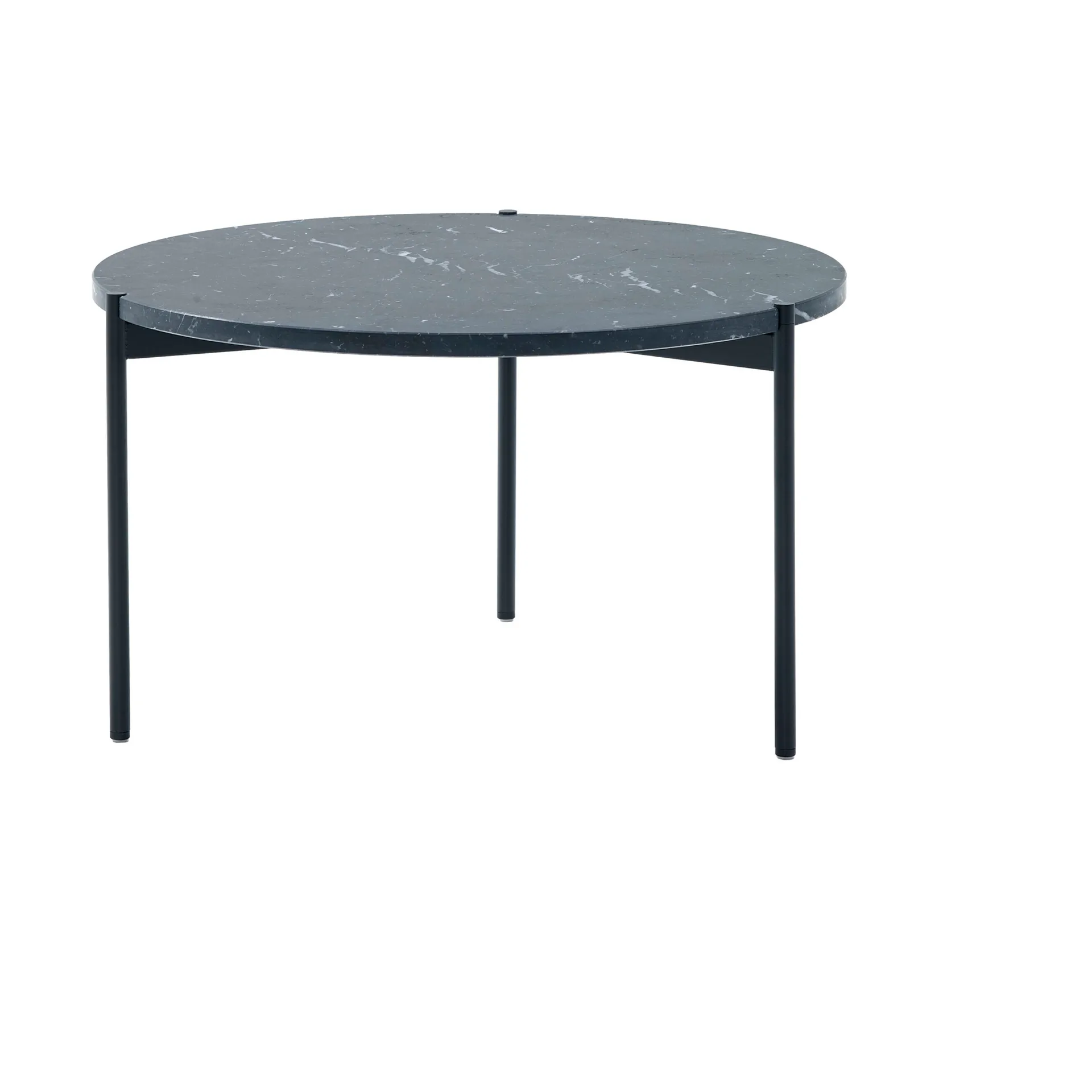 Plateau soffbord Ø60 cm, Marmor svart-svarta ben-H35 Adea