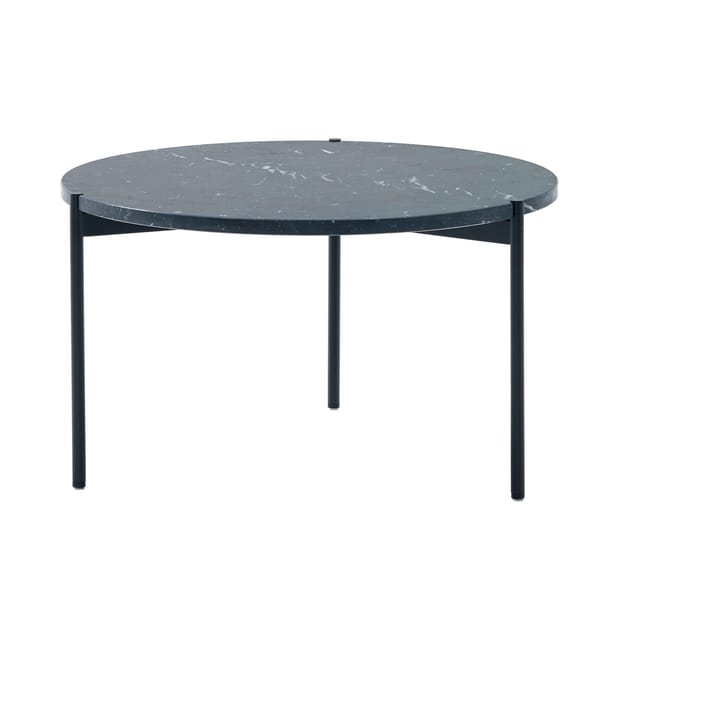 Plateau soffbord Ø60 cm - Marmor svart-svarta ben-H35 - Adea