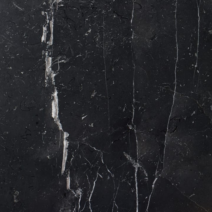 Plateau soffbord Ø60 cm - Marmor svart-svarta ben-H35 - Adea