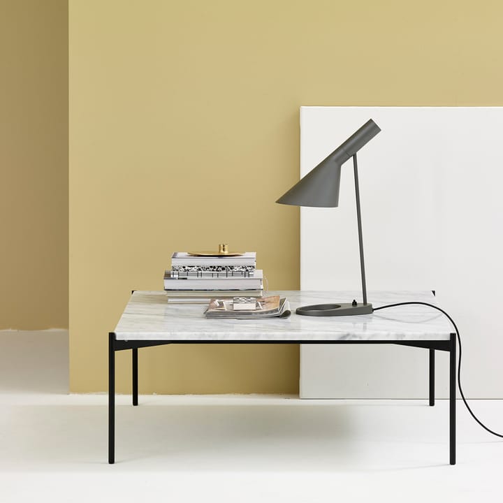 Plateau soffbord, marmor brun, svart underrede, 60x100 Adea