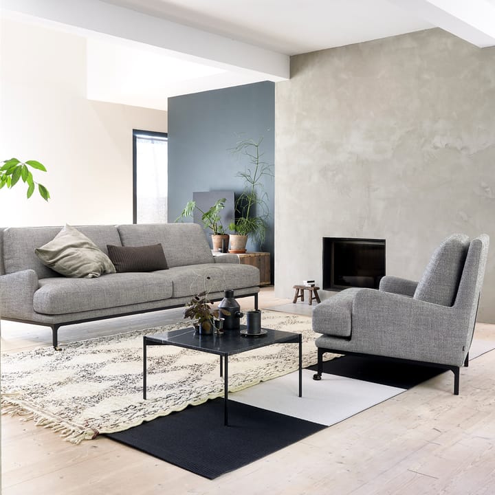 Plateau soffbord - marmor brun, svart underrede, 90x90 - Adea