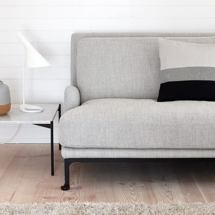 Plateau soffbord, marmor vit, svart underrede, 90x90 Adea