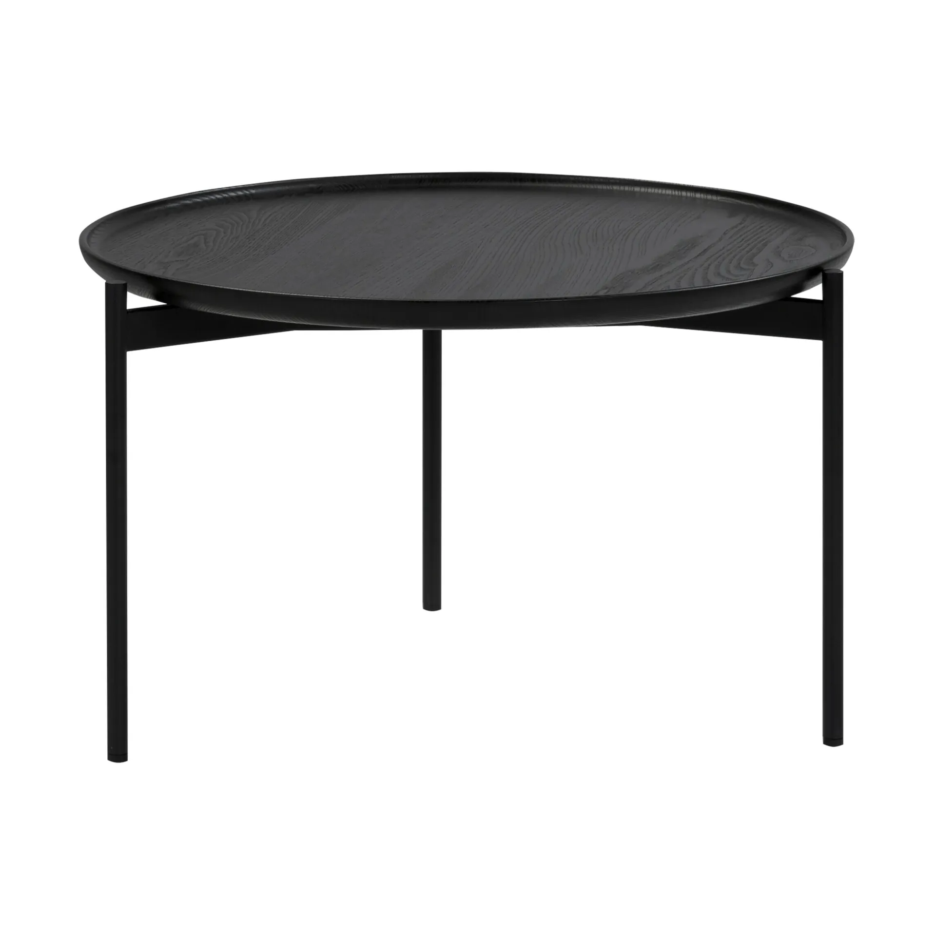 Plateau Wood soffbord Ø58 cm, Ask svart-svarta ben-H35 Adea