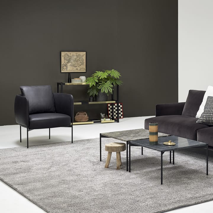 The Botanic Shelf Medium hylla, ek svartbetsad, svarta metallhyllor Adea