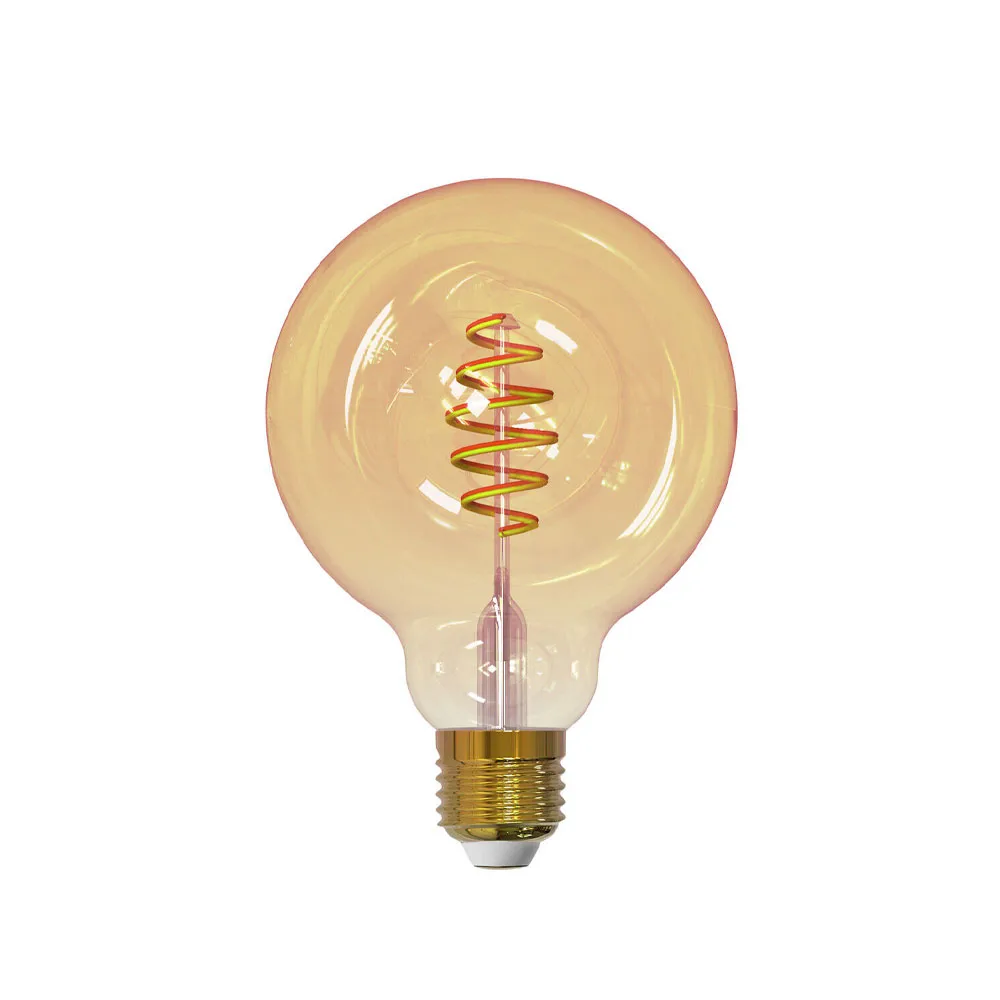 Airam Smarta Hem Filament LED-glob ljuskälla, amber, 95mm, spiral e27, 6w Airam