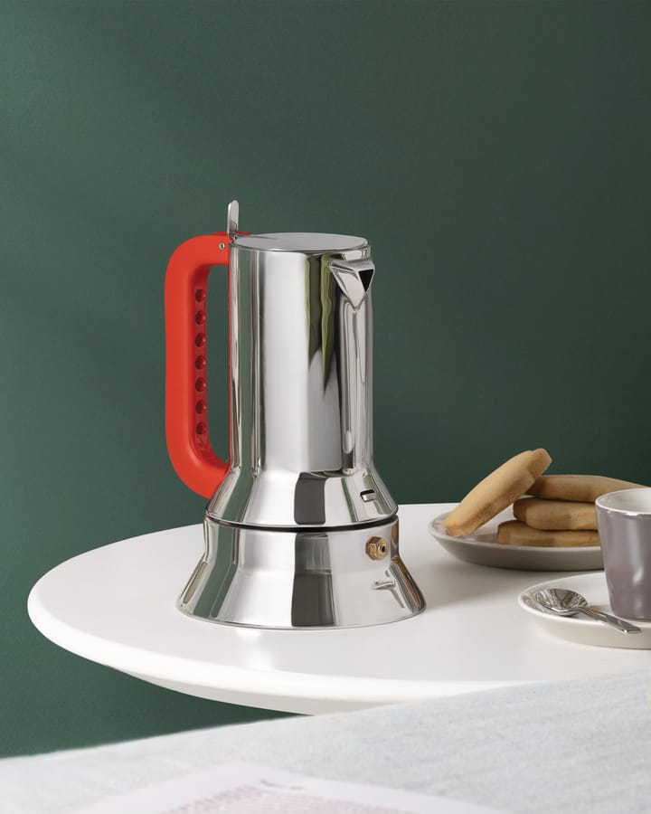 9090 manico forato espresso kaffebryggare, 3 koppar Alessi