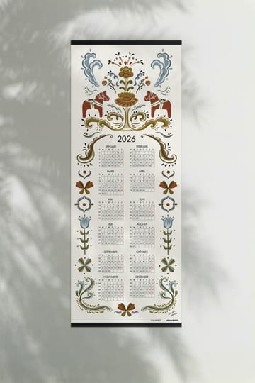 Dalahäst kalender 2026 - 35x90 cm - Almedahls