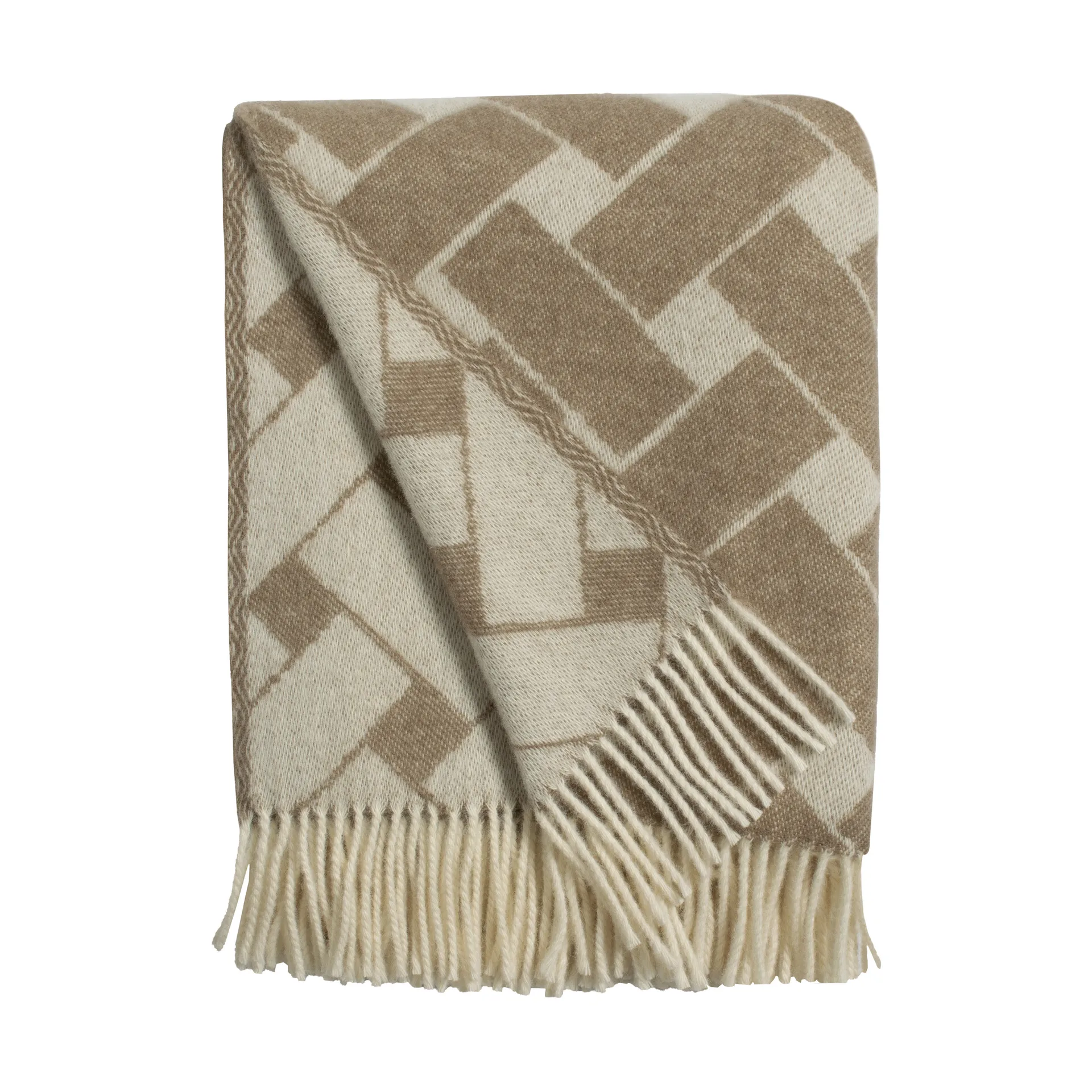 Korg pläd 130x170 cm, Brun-offwhite Almedahls