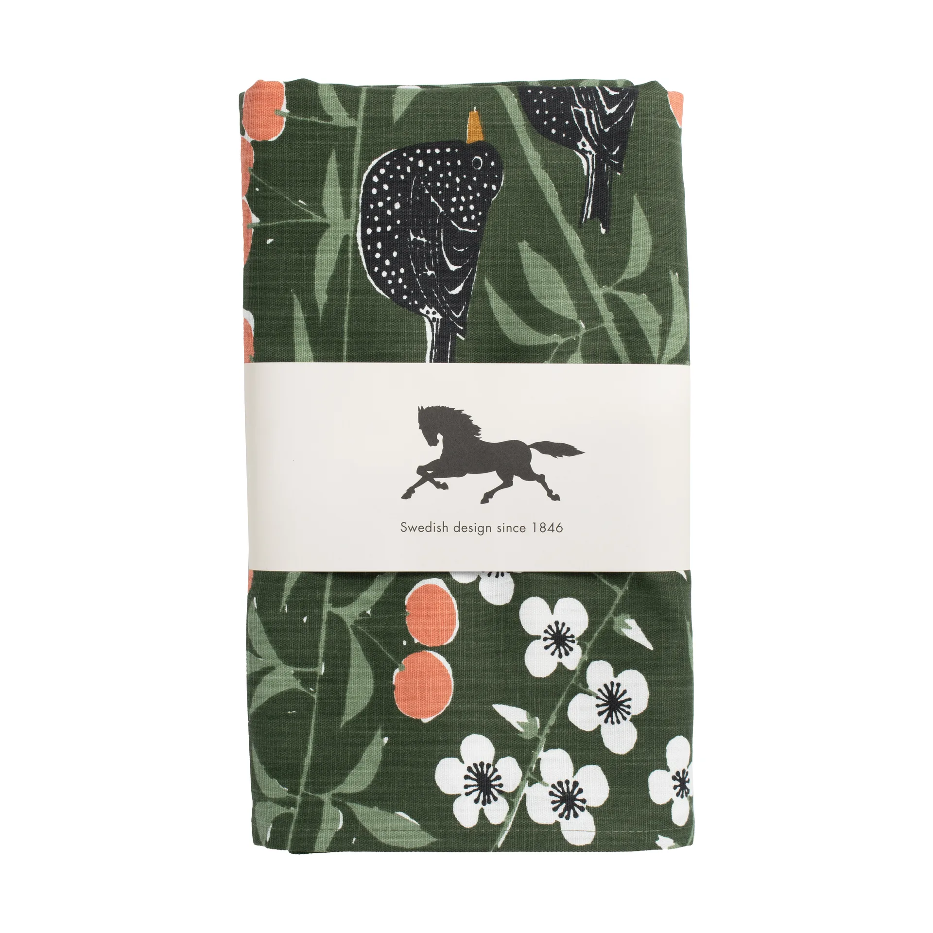 Körsbärsträdgården duk, Mörkgrön, 145x250 cm Almedahls