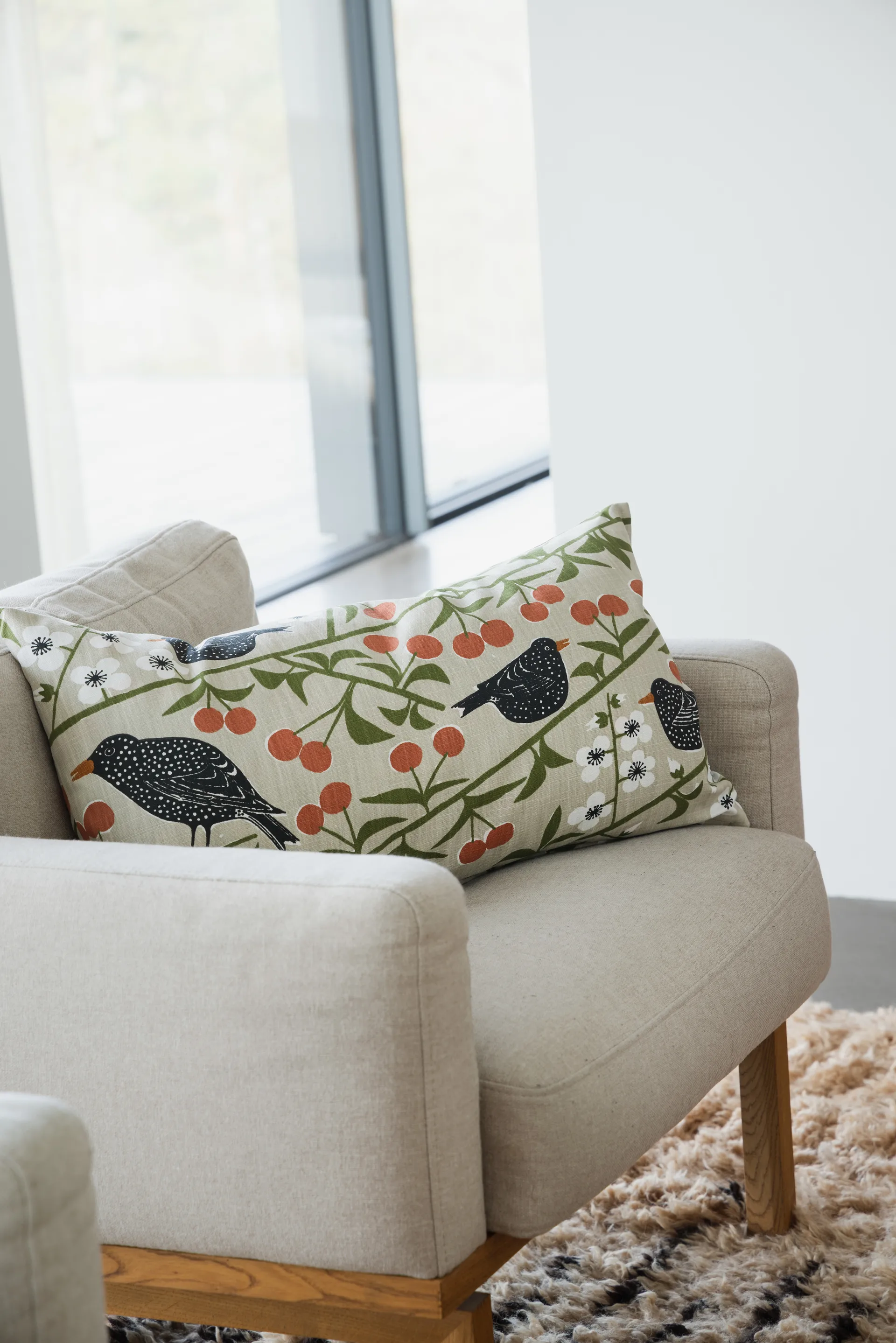 Körsbärsträdgården kuddfodral, Beige, 40x70 cm Almedahls