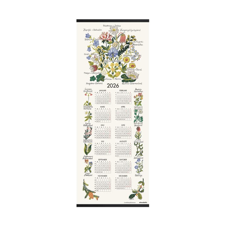 Landskapsblommor kalender 2026 - 35x90 cm - Almedahls