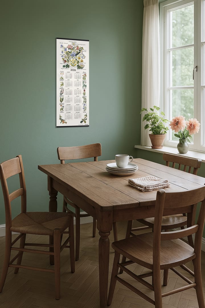 Landskapsblommor kalender 2026, 35x90 cm Almedahls