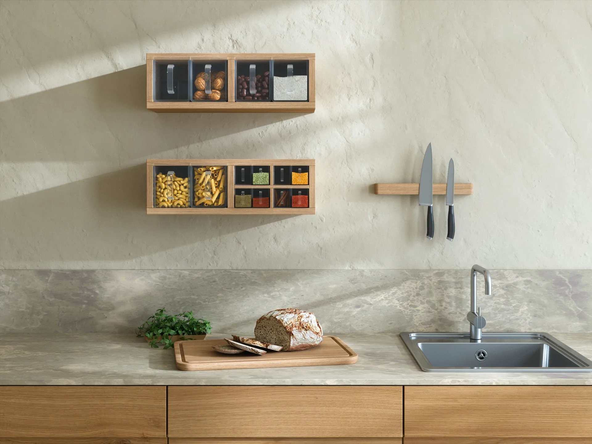 A-Organizer 2 vägghylla 52x18x17 cm, Oak Andersen Furniture