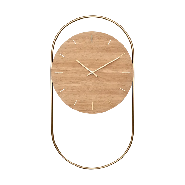 A-Wall väggklocka 41x76 cm - Oak-brass - Andersen Furniture