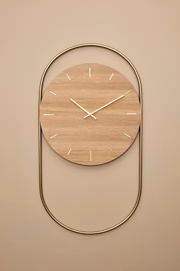 A-Wall väggklocka 41x76 cm - Oak-brass - Andersen Furniture