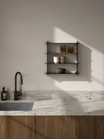 Division vägghylla - Black steel, 45x45x10 cm - Andersen Furniture