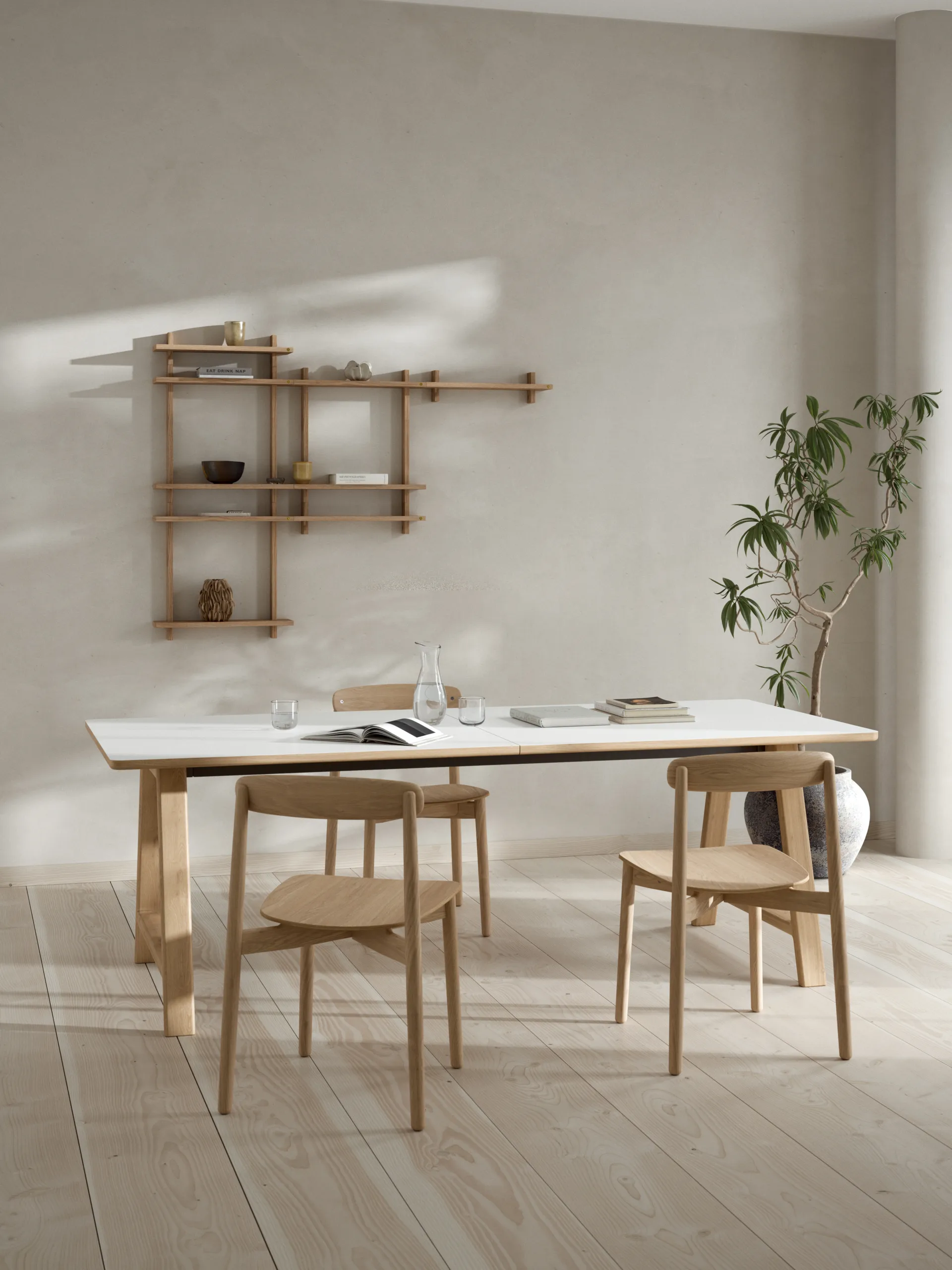 Treat vägghylla dubbel, Oak, 50x12x50 cm Andersen Furniture