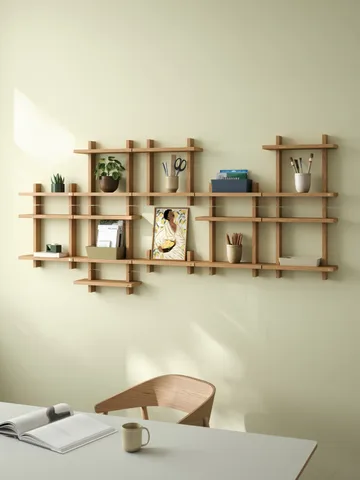 Treat vägghylla dubbel - Oiled Nature Oak, 34x12x34 cm - Andersen Furniture