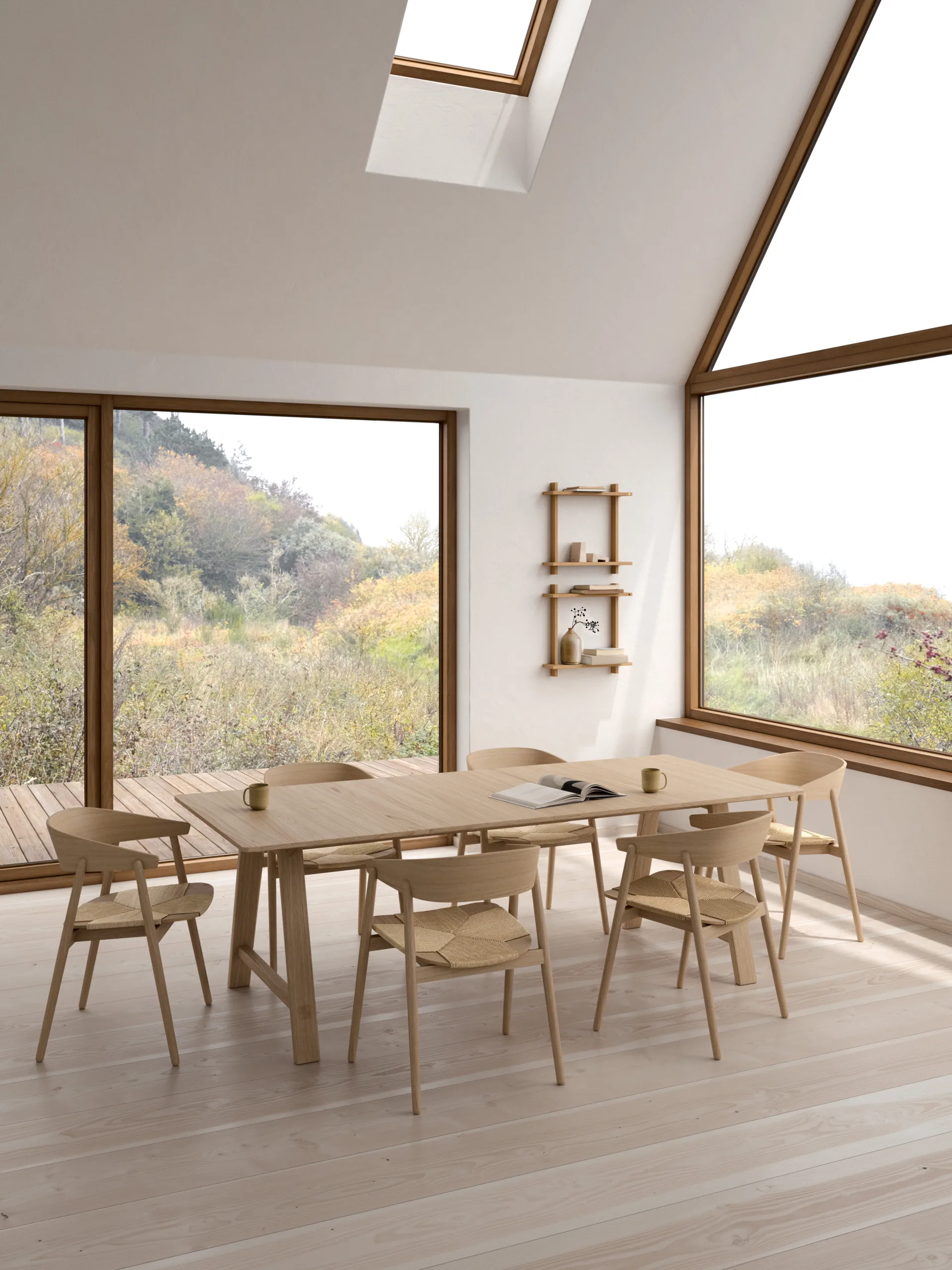 Treat vägghylla dubbel, Oiled Nature Oak, 50x12x50 cm Andersen Furniture