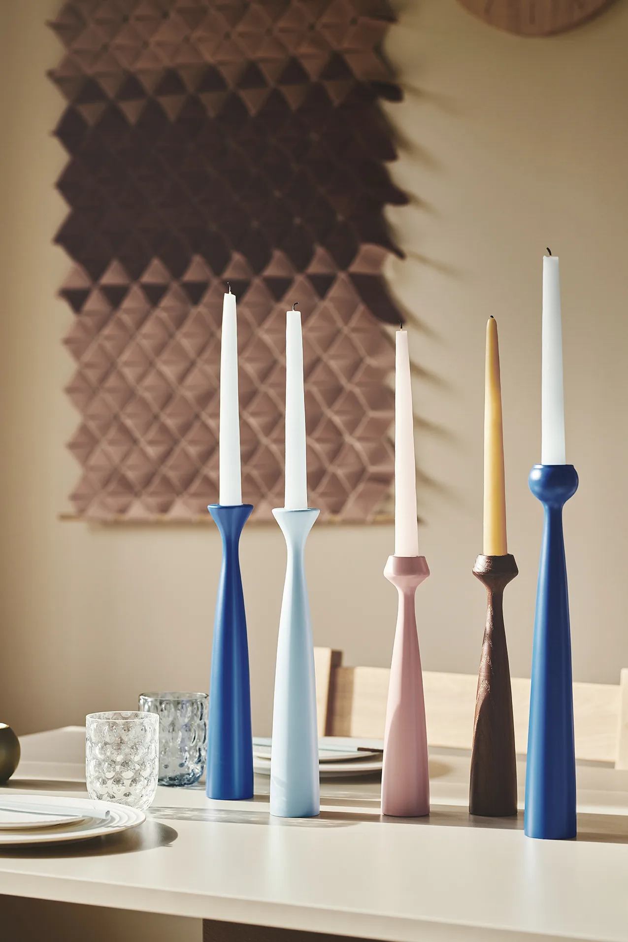 Blossom Rose ljusstake 29 cm, Sky blue Applicata