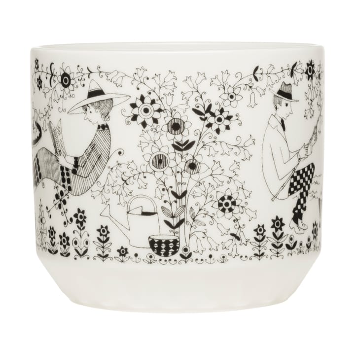 Emilia kruka Ø14 cm, Svart-vit Arabia