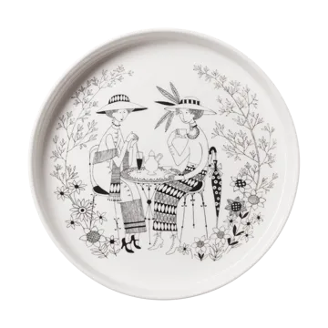 Emilia pajform Ø28 cm - Svart-vit - Arabia