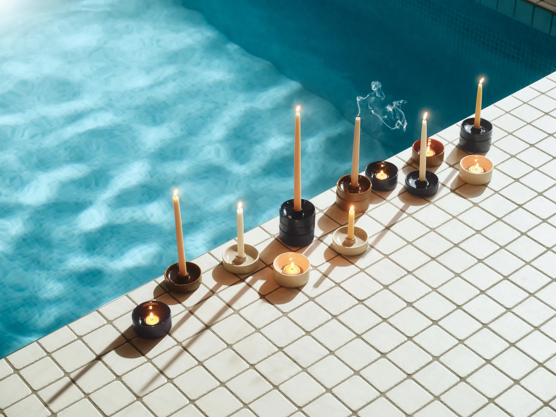 Kirnu ljuslykta Ø11x5 cm, Beige Arabia