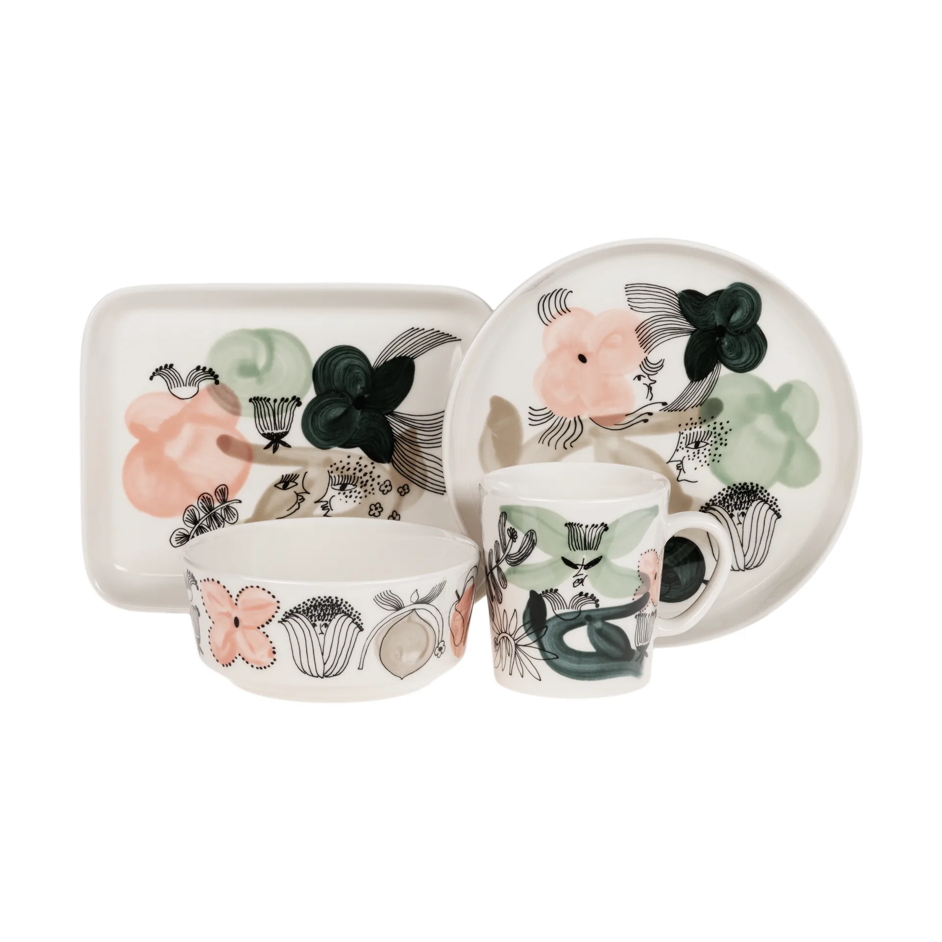 Kukkamaa skål Ø13 cm, Grön Arabia