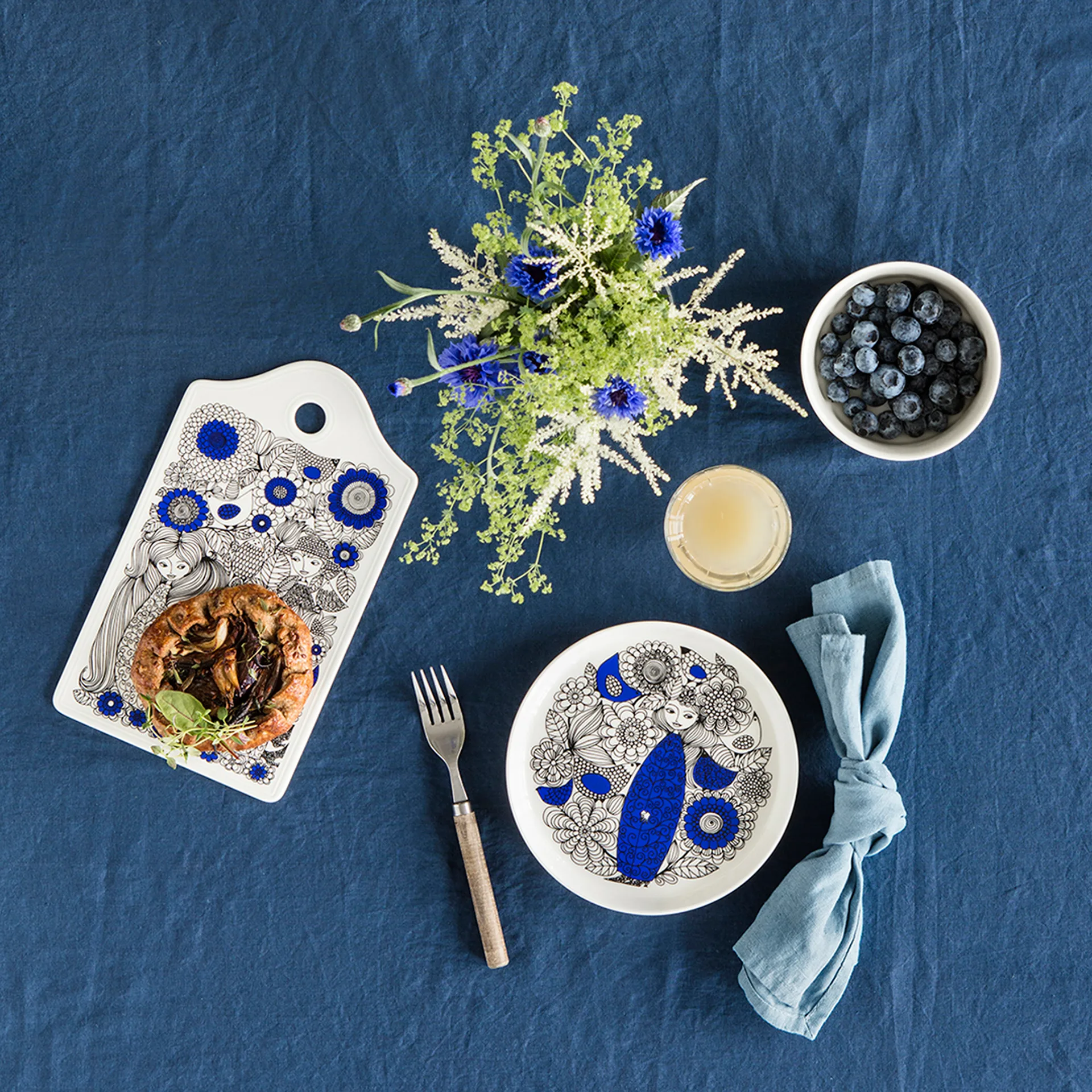 Pastoraali tallrik Ø19 cm, Blå Arabia