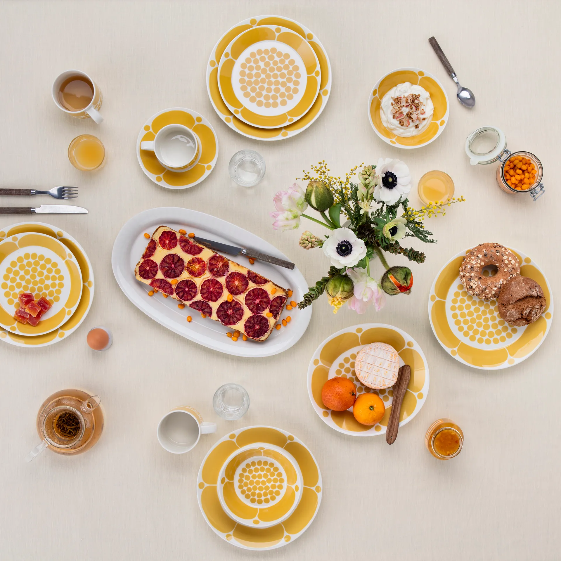 Sunnuntai tallrik, Gul, Ø21 cm Arabia