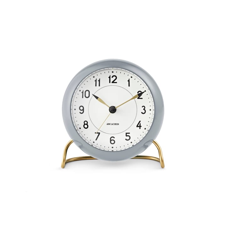 AJ Station bordsur 12 cm - grå-vit - Arne Jacobsen Clocks